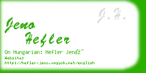 jeno hefler business card